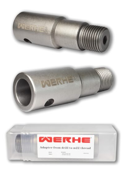WERHE Adapter erdbohrer auf m22 - Für erdbohrmaschine zum Bohren mit der BetonLochsäge - Adapter für Benzin oder elektrisch erdbohrer für Kernbohrer mit Pleuelbohrern für Zementsteinmauer